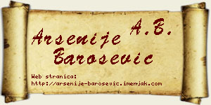 Arsenije Barošević vizit kartica